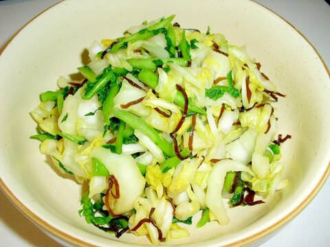 あっさり♪我が家の“白菜・大根葉・塩昆布の浅漬け”